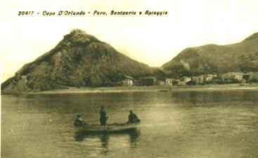 Capo d'Orlando - (Sicilia - Messina) - Foto d'epoca complessiva di Faro, Santuario e Spiaggia